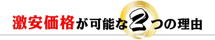 激安価格が可能な2つの理由